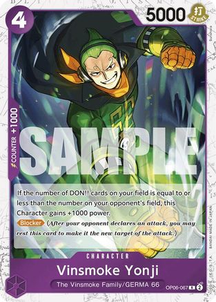 Vinsmoke Yonji (OP06-067) (Jolly Roger Foil) (OP06-067) [Premium Booster -The Best-] Foil One Piece Single Bandai