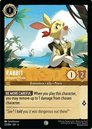 Rabbit - Indignant Pirate (22/204) [Azurite Sea] Lorcana Single Disney