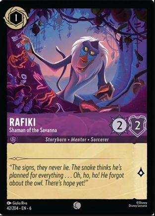 Rafiki - Shaman of the Savanna (42/204) [Azurite Sea] Lorcana Single Disney