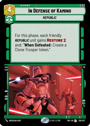 In Defense of Kamino (129/257) [2024 Convention Exclusive] Star Wars: Unlimited Single Disney