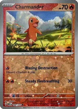 Charmander - 004/165 (Reverse Cosmos Holo) (Costco Exclusive) Holofoil [Misc: Cards & Products] Pokemon Single Pokémon