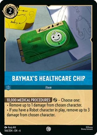 Baymax's Healthcare Chip (166/204) [Azurite Sea] Cold Foil Lorcana Single Disney