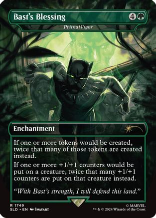 Bast's Blessing - Primal Vigor (Rainbow Foil) (SLD-1749) [Secret Lair] Drop Foil MTG Single Wizards of the Coast