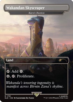 Wakandan Skyscraper - Karn's Bastion (Rainbow Foil) (SLD-1751) [Secret Lair] Drop Foil MTG Single Wizards of the Coast