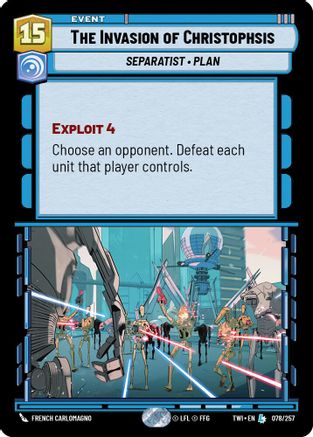 The Invasion of Christophsis (078/257) [Twilight of the Republic] Star Wars: Unlimited Single Disney
