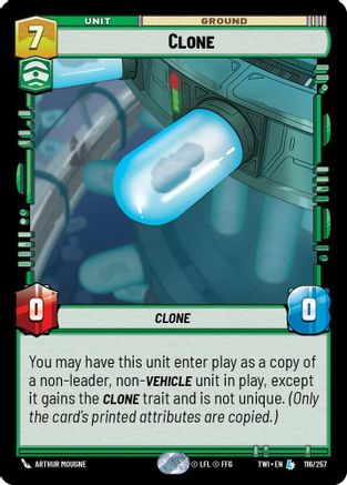 Clone (116/257) [Twilight of the Republic] Star Wars: Unlimited Single Disney