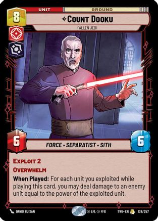 Count Dooku - Fallen Jedi (138/257) [Twilight of the Republic] Star Wars: Unlimited Single Disney