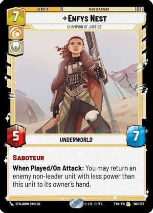 Enfys Nest - Champion of Justice (198/257) [Twilight of the Republic] Foil Star Wars: Unlimited Single Disney