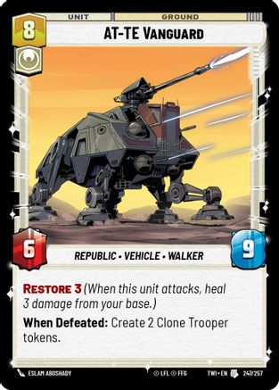 AT-TE Vanguard (247/257) [Twilight of the Republic] Foil Star Wars: Unlimited Single Disney