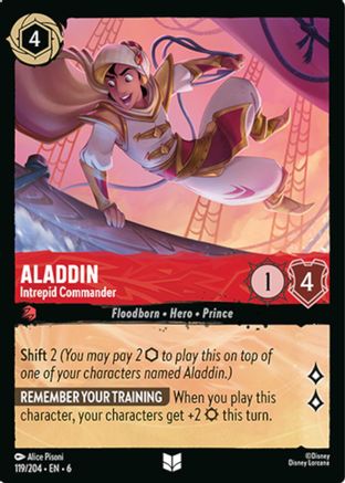 Aladdin - Intrepid Commander (119/204) [Azurite Sea] Lorcana Single Disney