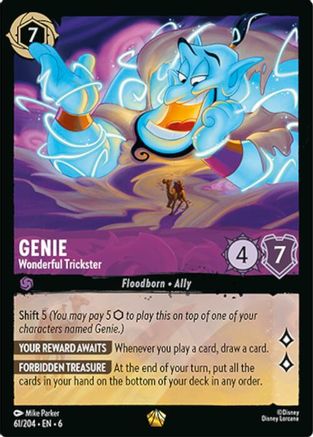 Genie - Wonderful Trickster (61/204) [Azurite Sea] Cold Foil Lorcana Single Disney