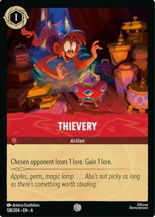 Thievery (128/204) [Azurite Sea] Cold Foil Lorcana Single Disney