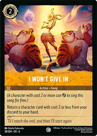 I Won't Give In (28/204) [Azurite Sea] Cold Foil Lorcana Single Disney