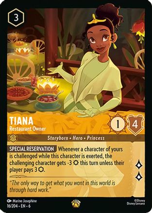 Tiana - Restaurant Owner (16/204) [Azurite Sea] Cold Foil Lorcana Single Disney