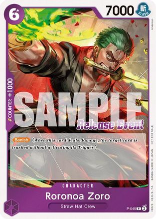 Roronoa Zoro (ST15 - ST20 Release Event Winner Pack) (P-045) [One Piece Promotion Cards] Foil One Piece Single Bandai