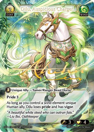 Dilu, Auspicious Charger (CSR) (13) [Mortal Ambition Event Pack] Foil Grand Archive Single Weebs of the Shore