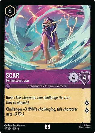 Scar - Tempestuous Lion (47/204) [Azurite Sea] Cold Foil Lorcana Single Disney
