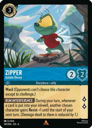 Zipper - Astute Decoy (141/204) [Azurite Sea] Lorcana Single Disney