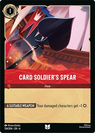 Card Soldier's Spear (134/204) [Azurite Sea] Cold Foil Lorcana Single Disney