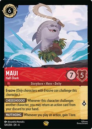 Maui - Half-Shark (124/204) [Azurite Sea] Cold Foil Lorcana Single Disney