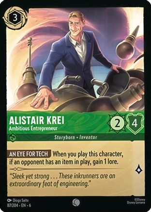 Alistair Krei - Ambitious Entrepreneur (87/204) [Azurite Sea] Lorcana Single Disney