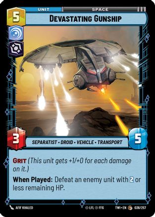Devastating Gunship (036/257) [Twilight of the Republic] Foil Star Wars: Unlimited Single Disney