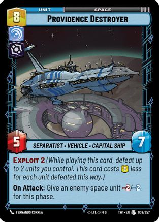 Providence Destroyer (038/257) [Twilight of the Republic] Star Wars: Unlimited Single Disney