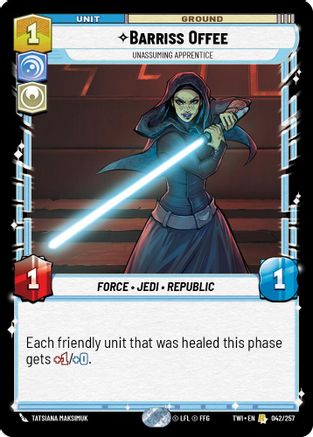 Barriss Offee - Unassuming Apprentice (042/257) [Twilight of the Republic] Foil Star Wars: Unlimited Single Disney