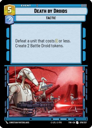 Death by Droids (076/257) [Twilight of the Republic] Foil Star Wars: Unlimited Single Disney