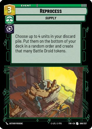 Reprocess (088/257) [Twilight of the Republic] Foil Star Wars: Unlimited Single Disney