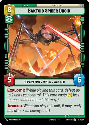 Baktoid Spider Droid (117/257) [Twilight of the Republic] Foil Star Wars: Unlimited Single Disney