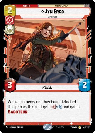 Jyn Erso - Stardust (143/257) [Twilight of the Republic] Foil Star Wars: Unlimited Single Disney