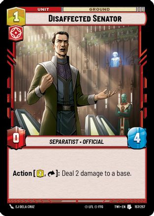 Disaffected Senator (157/257) [Twilight of the Republic] Foil Star Wars: Unlimited Single Disney