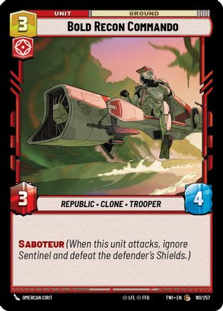 Bold Recon Commando (161/257) [Twilight of the Republic] Foil Star Wars: Unlimited Single Disney