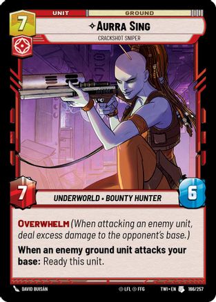 Aurra Sing - Crackshot Sniper (166/257) [Twilight of the Republic] Foil Star Wars: Unlimited Single Disney
