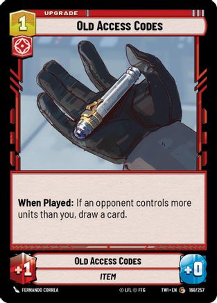 Old Access Codes (168/257) [Twilight of the Republic] Foil Star Wars: Unlimited Single Disney