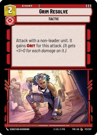 Grim Resolve (172/257) [Twilight of the Republic] Foil Star Wars: Unlimited Single Disney