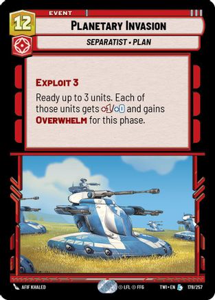 Planetary Invasion (178/257) [Twilight of the Republic] Foil Star Wars: Unlimited Single Disney