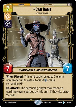 Cad Bane - Hostage Taker (187/257) [Twilight of the Republic] Star Wars: Unlimited Single Disney