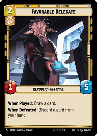 Favorable Delegate (208/257) [Twilight of the Republic] Foil Star Wars: Unlimited Single Disney