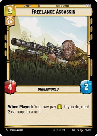 Freelance Assassin (212/257) [Twilight of the Republic] Foil Star Wars: Unlimited Single Disney