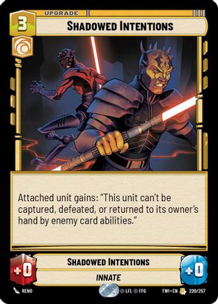 Shadowed Intentions (220/257) [Twilight of the Republic] Star Wars: Unlimited Single Disney