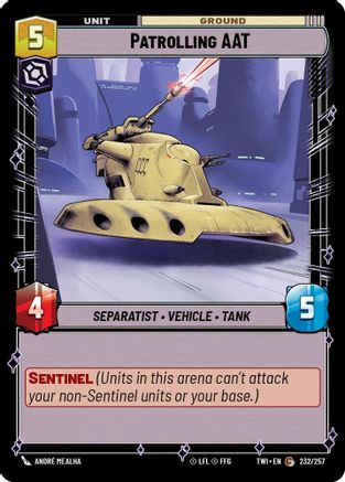 Patrolling AAT (232/257) [Twilight of the Republic] Foil Star Wars: Unlimited Single Disney