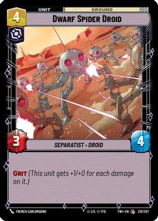Dwarf Spider Droid (231/257) [Twilight of the Republic] Foil Star Wars: Unlimited Single Disney