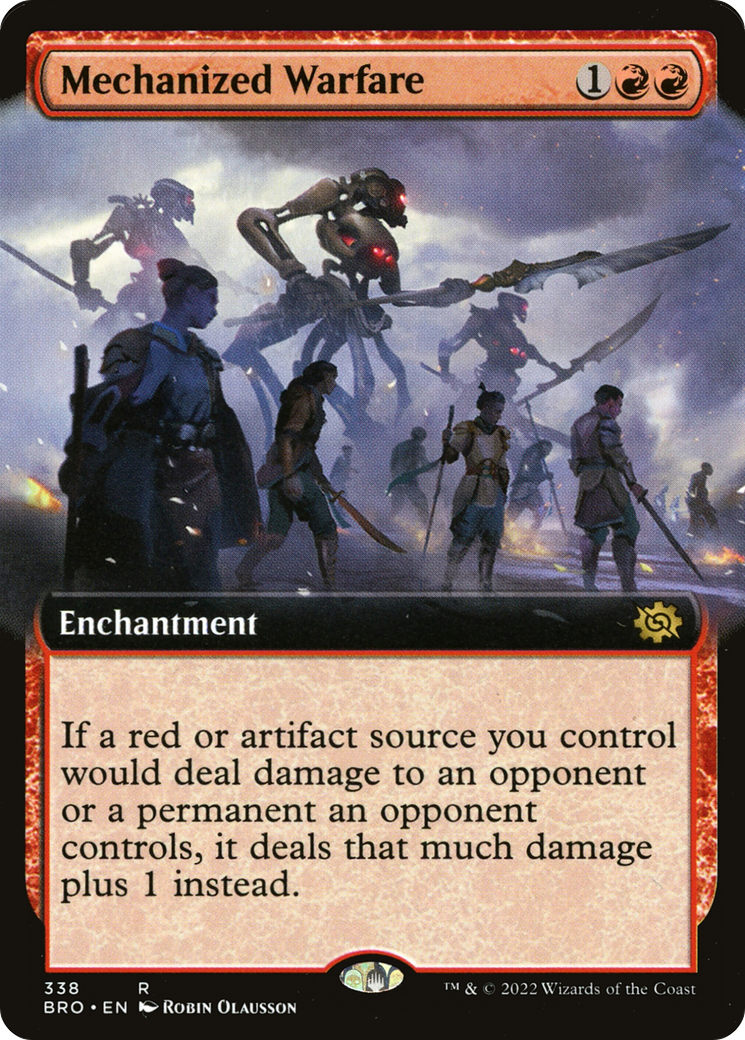 Mechanized Warfare (BRO-338) [The Brothers' War] (Extended Art) Foil MTG Single Wizards of the Coast