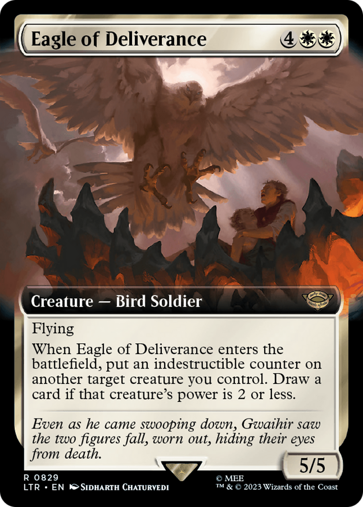 Eagle of Deliverance (LTR-829) [The Lord of the Rings: Tales of Middle-earth] (Extended Art) MTG Single Wizards of the Coast