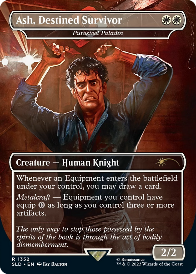Ash, Destined Survivor - Puresteel Paladin (SLD-1352) [Secret Lair] Drop (Borderless) Foil MTG Single Wizards of the Coast