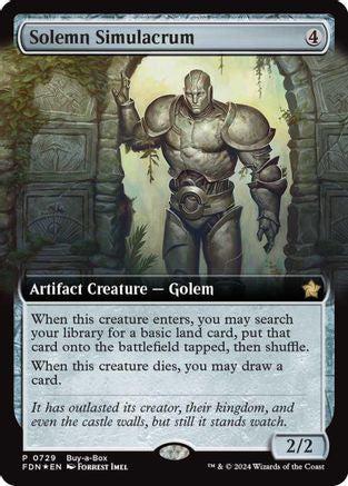 Solemn Simulacrum (Extended Art) (FDN-729) [Buy-A-Box Promos] Foil MTG Single Wizards of the Coast
