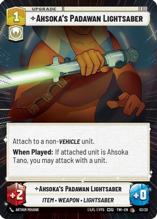 Ahsoka's Padawan Lightsaber (Hyperspace) (03/20) [Twilight of the Republic Weekly Play Promos] Foil Star Wars: Unlimited Single Disney