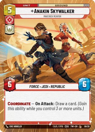 Anakin Skywalker - Maverick Mentor (Hyperspace) (8) [Twilight of the Republic] Star Wars: Unlimited Single Disney